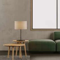 Hedra Table Lamp With Shade Matt Black / White - ARO.S1159/NEG+801011/31