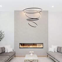 Circle Light Down 4 Tier LED Pendant 100/80/60/45 Black / Warm White