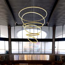 Circle Light Down 6 Tier LED Pendant 150/120/100/80/60/45 Gold / Warm White