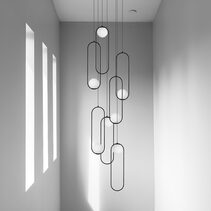 Lucy 7 Light Pendant Black