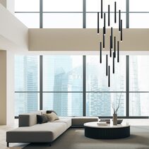 Metero 16 Light LED Pendant Black