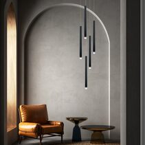 Metero 5 Light LED Pendant Black