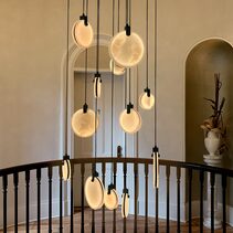 Panish Marble 12 Light LED Pendant Black