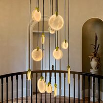 Panish Marble 12 Light LED Pendant Gold