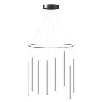 Mika 8 Light LED Multi Pendant Matt Black / Matt White - ARO.C1204/8/BCO