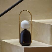 Nano LED Rechargable Table Lamp Matt Brass / Matt Black - ARO.S1294