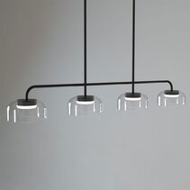 Ipon LED 4 Light Linear Pendant Matt Black - ARO.C1316/4/NEG
