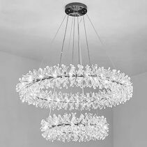 Icicle 2 Tier Crystal Pendant Chrome