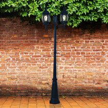 Highgate Twin Traditional Post Light Black - OL7669/2BK