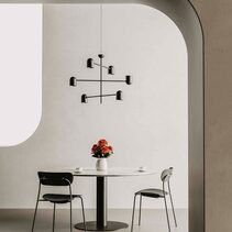 Pipe 6 Light LED Pendant Matt Black - ARO.C1293