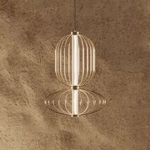 Pepo 2 Light LED Pendant Aged Gold - ARO.C1315/40/ORO+C1315/70/ORO
