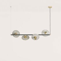 Ohlala 4 Light Pendant Matt Black / Matt Brass - ARO.C1242/NEG+1097/20