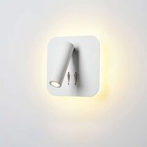 Float Square LED Wall Light + Switch White