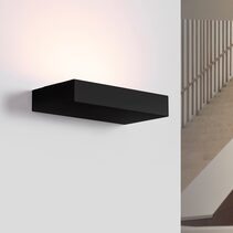 Square Up 20W LED Wall Light Black