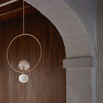 Level LED Large Pendant Aged Gold