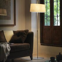 Ona Floor Lamp Satin Nickel / White - ARO.P1029/BCO