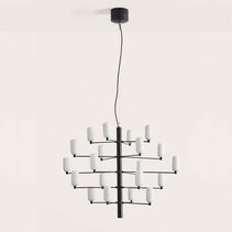 Gand LED 20 Light Pendant Matt Black / Opal - ARO.C1271/NEG/OPAL