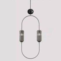 Clip LED 2 Light Pendant Satin Nickel / Black - ARO.C1265/NIQ