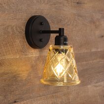 Dram Vintage Cut Glass Wall Light Amber - OL69491AM