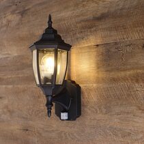 Highgate Traditional Outdoor Wall Light With Motion Sensor Black - OL7664BK