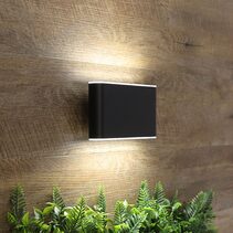 Wash 2 x 6W Up & Down LED Wall Washer Black / Tri-Colour - UA7363BK