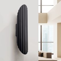 Ribbed Edge 2 Light Wall Light Black