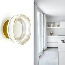 Ribbed LED Wall Light Gold