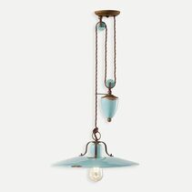 Country Rise & Fall Pendant Vinage Light Blue - FER.C1446-VIA