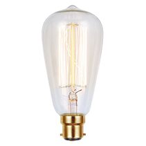 Vintage ST64 B22 25W Carbon Filament Dimmable Golden Glass / Warm White - V25WBCST64