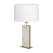 Belesar Table Lamp Brushed Brass & White - 390409N