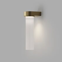 Edge LED Wall Light Old Brass / Frosted Ribbed