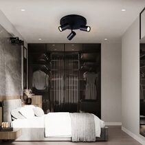 Brianna LED 3 Light Round Spot Light Matt Black - LL002SL008B