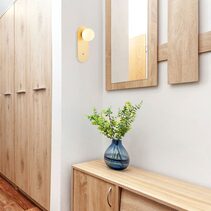 Ovalis Round Opal Diffuser Oblong Base With Switch Wall Light Gold - OVALIS1