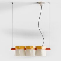 Yakitori 3 Light Pendant Cream / Sand Grey / Red - FER.C2790-GCR