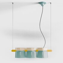 Yakitori 3 Light Pendant Light Blue / Cream / Yellow - FER.C2790-CAG