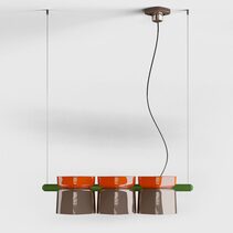 Yakitori 3 Light Pendant Orange / Mocha / Green - FER.C2790-AMO