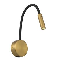 Solio 3W LED Switched Flexible Reading Wall Light With USB Antique Brass / Warm White - SOLIO WB-AB