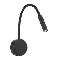 Solio 3W LED Switched Flexible Reading Wall Light With USB Black / Warm White - SOLIO WB-BK