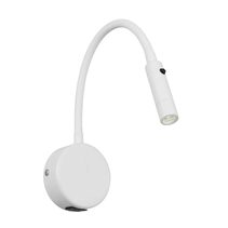 Solio 3W LED Switched Flexible Reading Wall Light With USB White / Warm White - SOLIO WB-WH