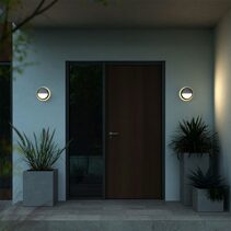 Oliver Round LED Wall Light Black - 2218261003