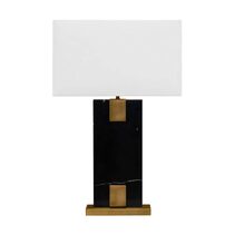 Nazare Marble Table Lamp Black / Antique Brass - 12393