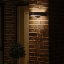 Monay Round LED Solar Wall Light With Motion Sensor Black - 2518351003