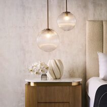 Baden Pendant Large Antique Brass / Clear - 20872