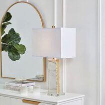 Benicia Marble Table Lamp White / Gold - 12358