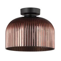Diyvintaj DIY Dome Ribbed Glass Batten Ceiling Light Copper - DIYVINTAJ4
