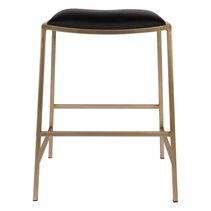 Kai Kitchen Stool Vegan Leather Black / Gold - 32864