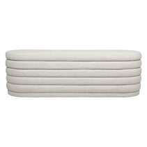Demi Storage Bench Ottoman White Linen - 32861