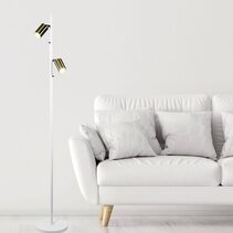 Ponte Adjustable Floor Lamp White / Satin Brass - SL98743SW