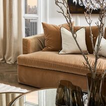 Birkshire 3 Seater Slip Cover Sofa Ochre Velvet - 33179