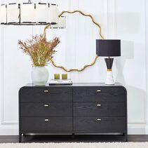 Chisholm 6 Drawer Chest Table Black - 33041